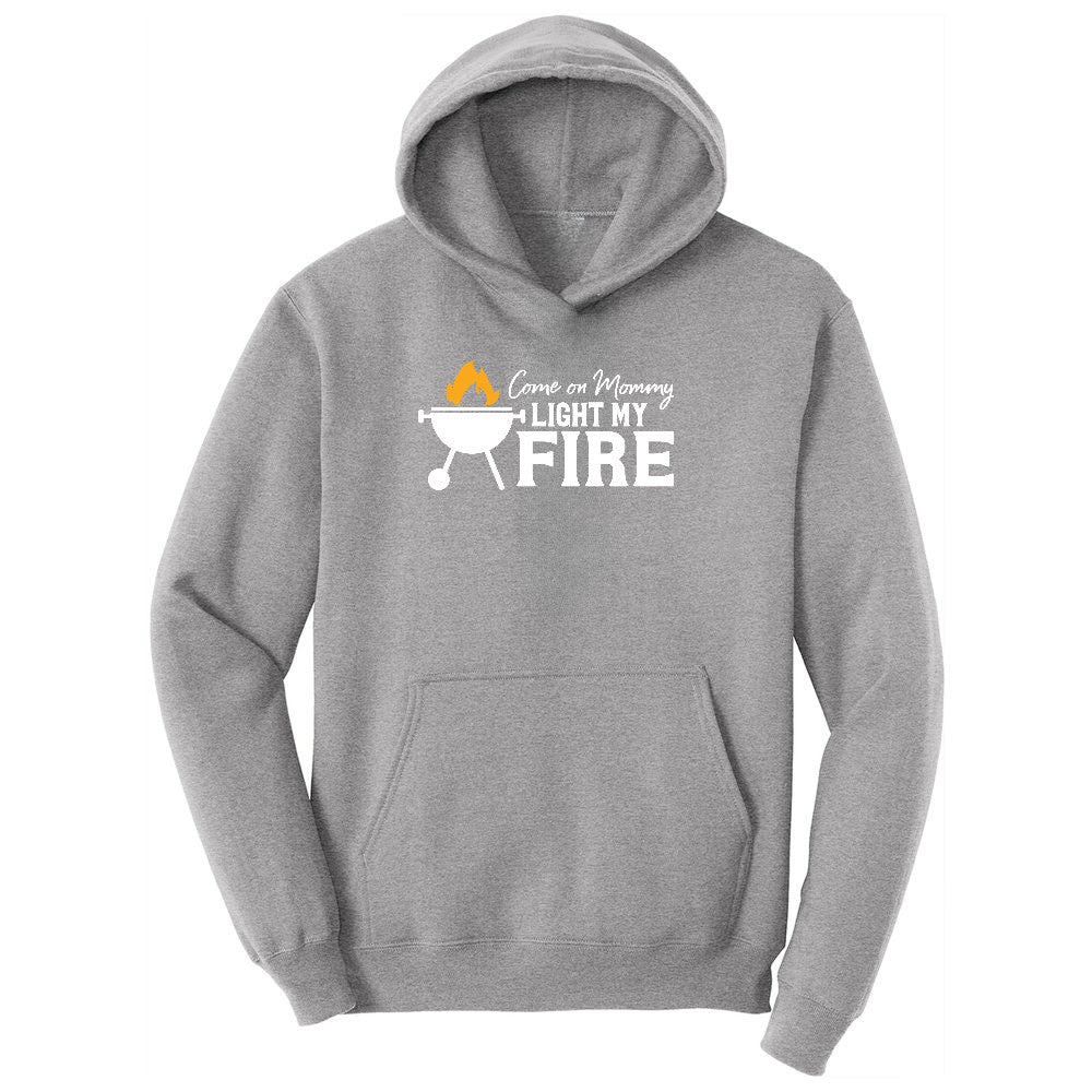 Come On Mommy Light My Fire Youth Hoodie - Athletic Heather
