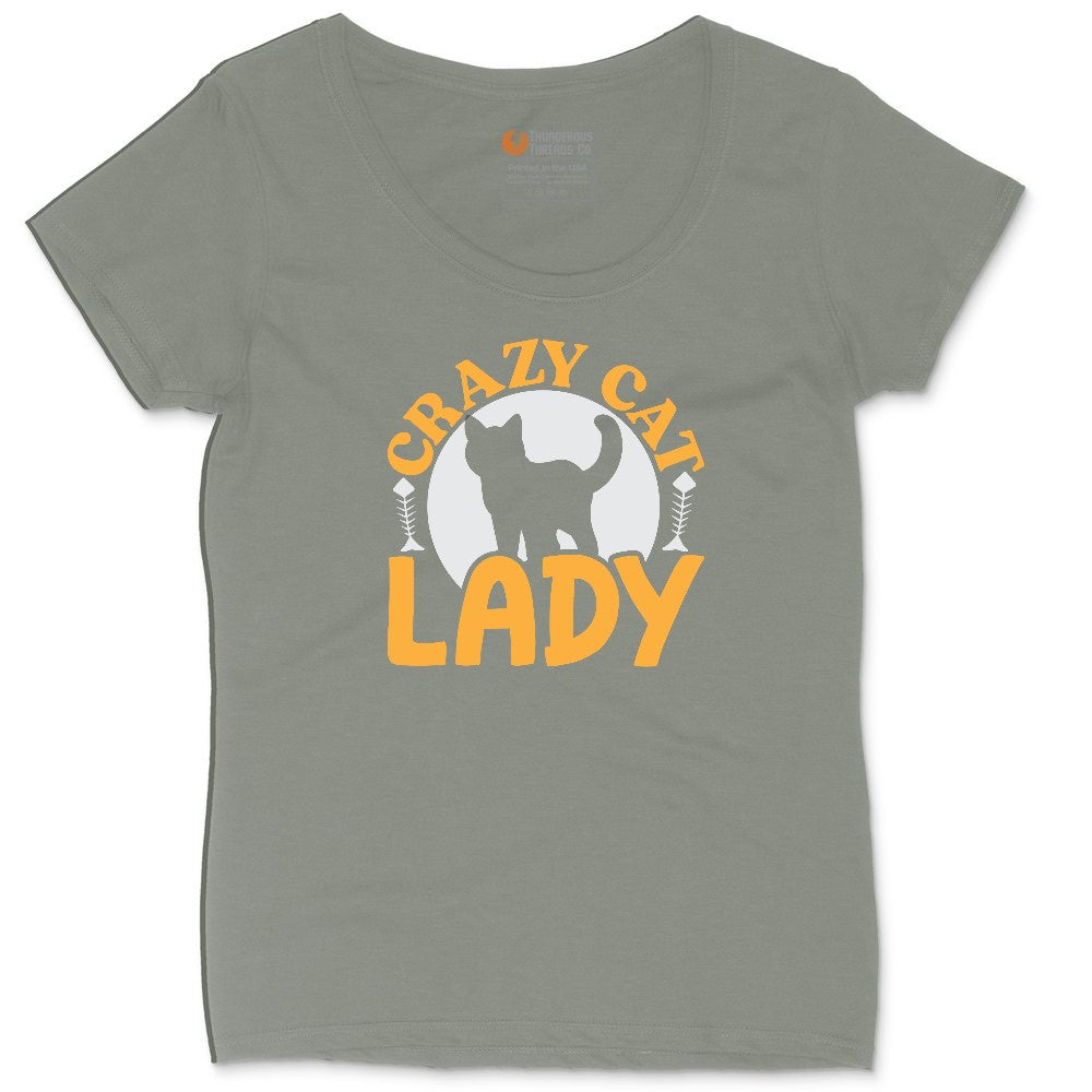 Crazy Cat Lady Ladies Curvy Tee - Bamboo Blackout
