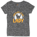 Crazy Cat Lady Ladies Curvy Tee - Black Leopard