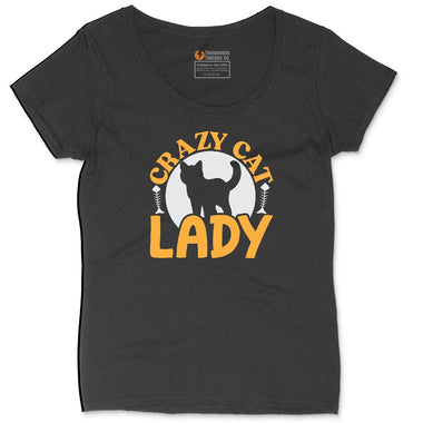 Crazy Cat Lady Ladies Curvy Tee - Black