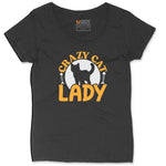 Crazy Cat Lady Ladies Curvy Tee - Black