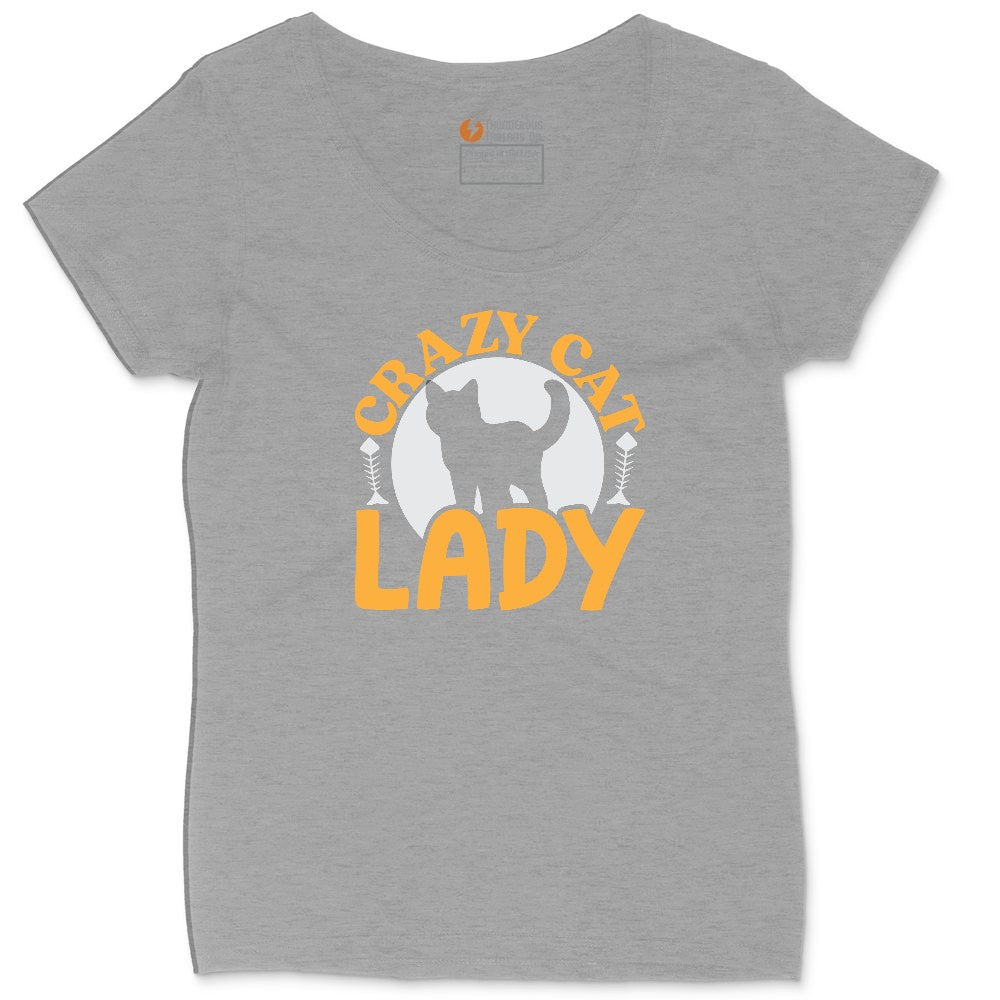 Crazy Cat Lady Ladies Curvy Tee - Granite Heather