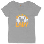 Crazy Cat Lady Ladies Curvy Tee - Granite Heather
