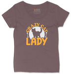 Crazy Cat Lady Ladies Curvy Tee - Sangria Blackout