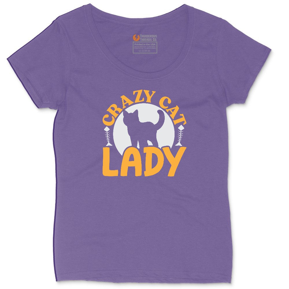 Crazy Cat Lady Ladies Curvy Tee - Vintage Purple