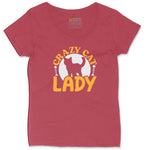 Crazy Cat Lady Ladies Curvy Tee - Vintage Red