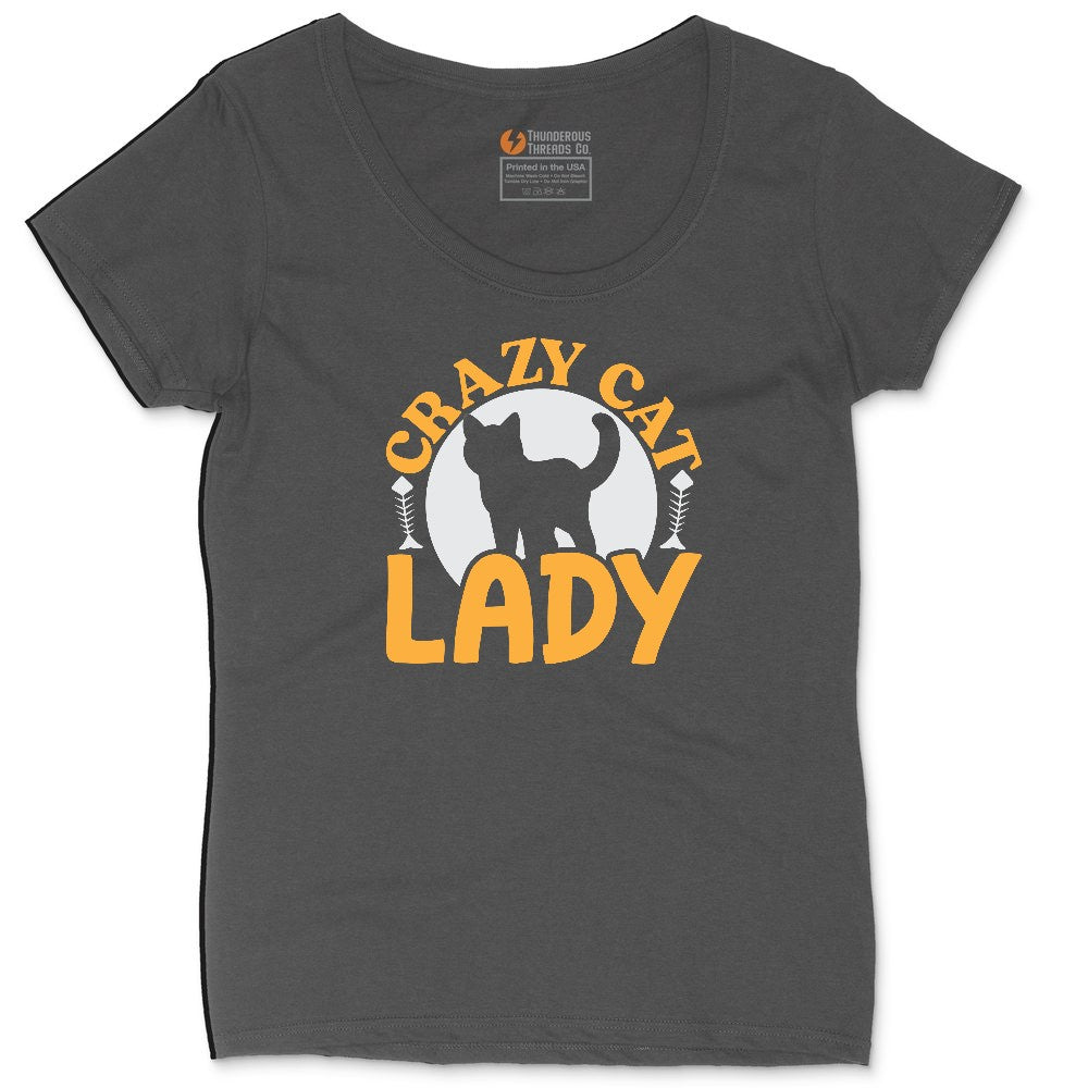 Crazy Cat Lady Ladies Curvy Tee - Vintage Smoke