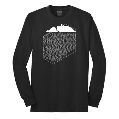 Cube Castle Maze Maze Long Sleeve Tee - Jet Black