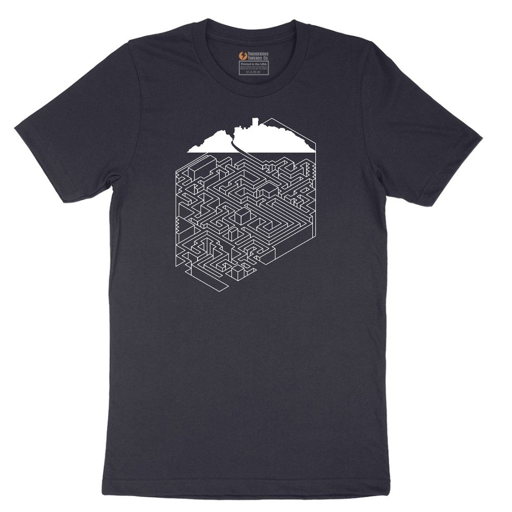 Cube Castle Maze Maze Short Sleeve Tee - Deep Navy