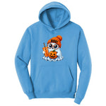 Cute Ghost Boo Halloween Ladies Hoodie - Aquatic Blue