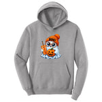 Cute Ghost Boo Halloween Ladies Hoodie - Athletic Heather