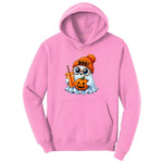 Cute Ghost Boo Halloween Ladies Hoodie - Candy Pink