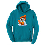 Cute Ghost Boo Halloween Ladies Hoodie - Teal