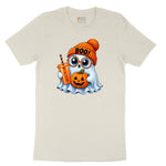 Cute Ghost Boo Halloween Ladies Short Sleeve Tee - Natural Heather