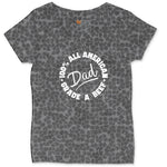 Dad 100% All American Grade A Beef Ladies Curvy Tee - Black Leopard