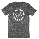 Dad 100% All American Grade A Beef Ladies Short Sleeve Tee - Black Leopard
