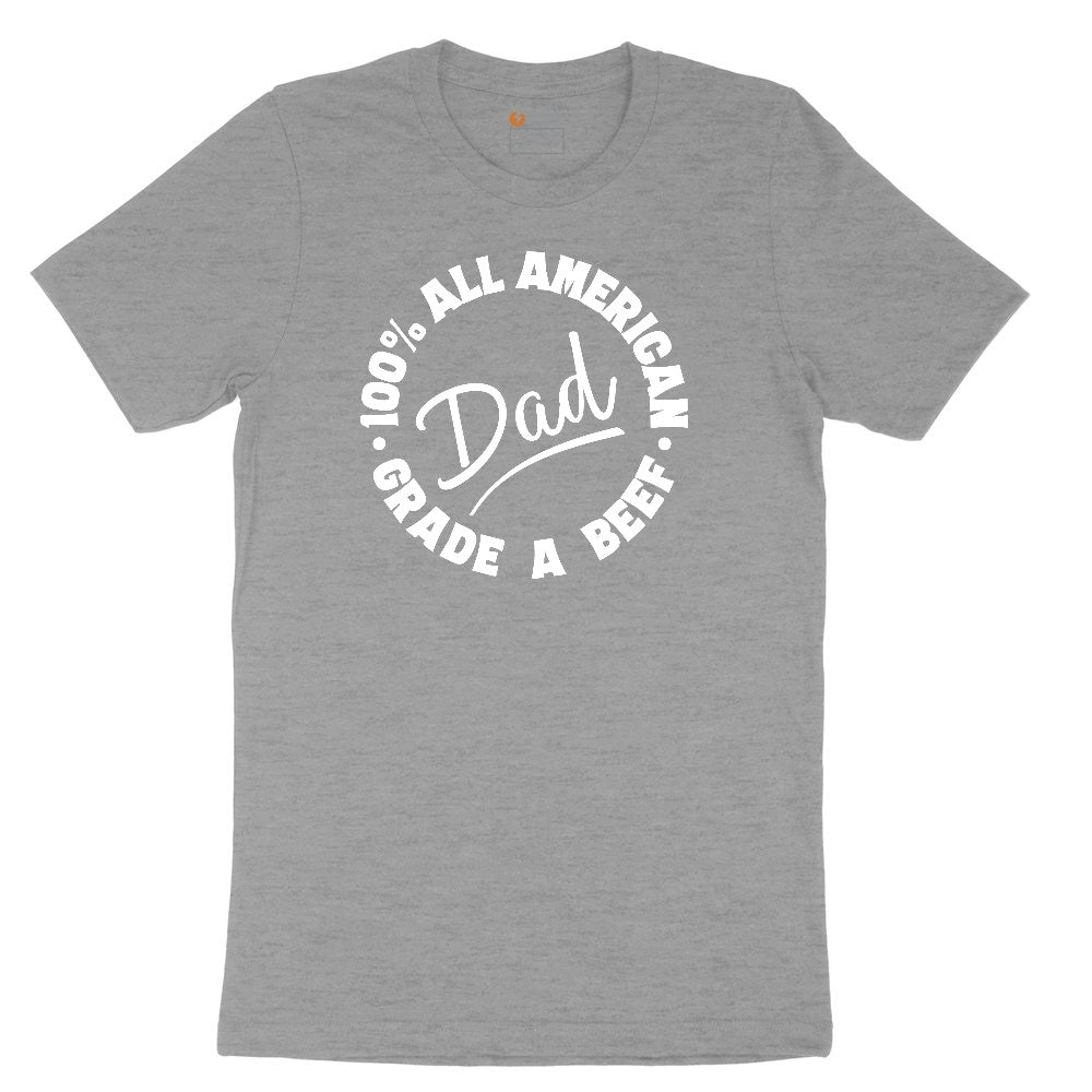 Dad 100% All American Grade A Beef Ladies Short Sleeve Tee - Granite Heather