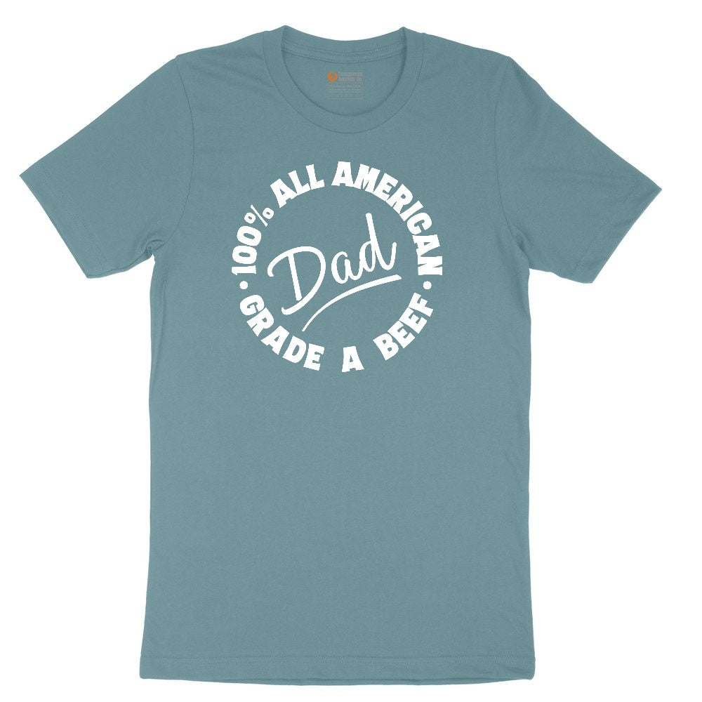 Dad 100% All American Grade A Beef Ladies Short Sleeve Tee - Surf Blackout