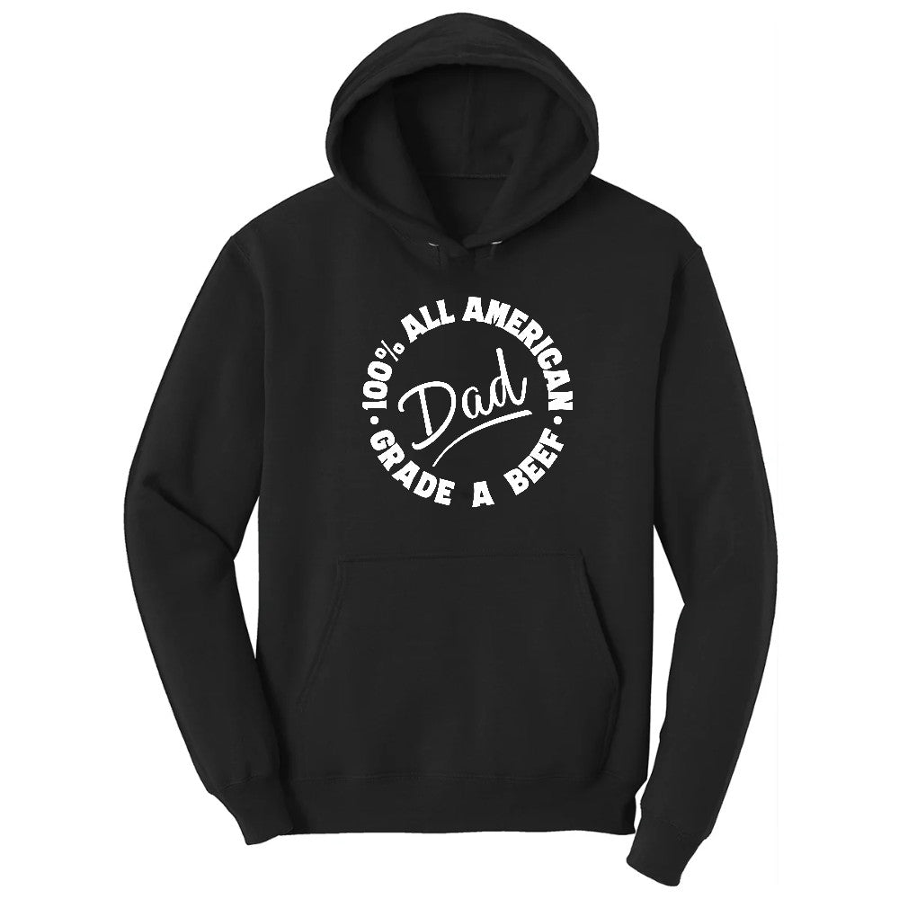 Dad 100% All American Grade A Beef Hoodie - Jet Black