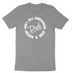 Dad 100% All American Grade A Beef Youth Short Sleeve Tee - Athletic Heather