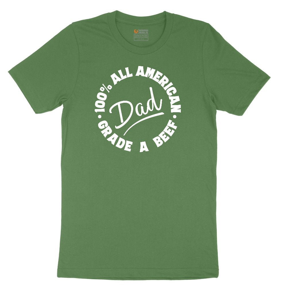 Dad 100% All American Grade A Beef Youth Short Sleeve Tee - Athletic Kelly