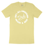 Dad 100% All American Grade A Beef Youth Short Sleeve Tee - Yellow