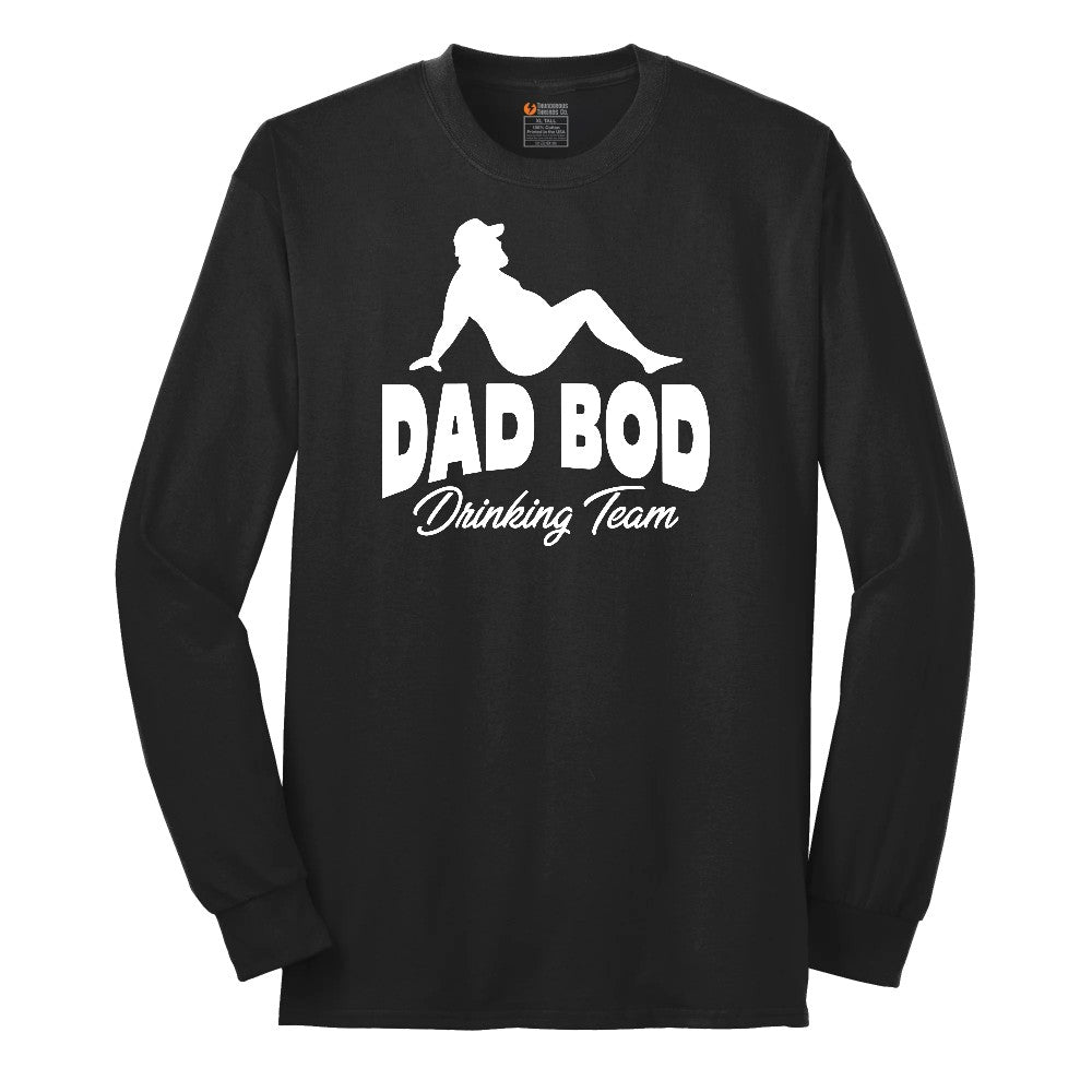 Dad Bod Drinking Long Sleeve Tee - Jet Black