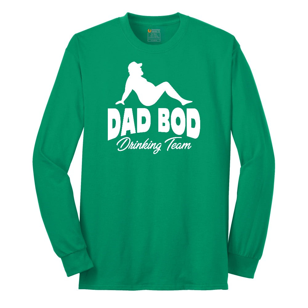 Dad Bod Drinking Long Sleeve Tee - Kelly Green