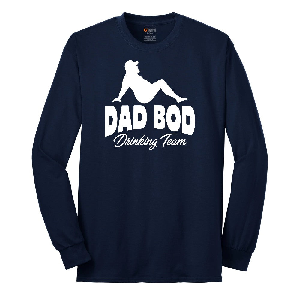 Dad Bod Drinking Long Sleeve Tee - Navy