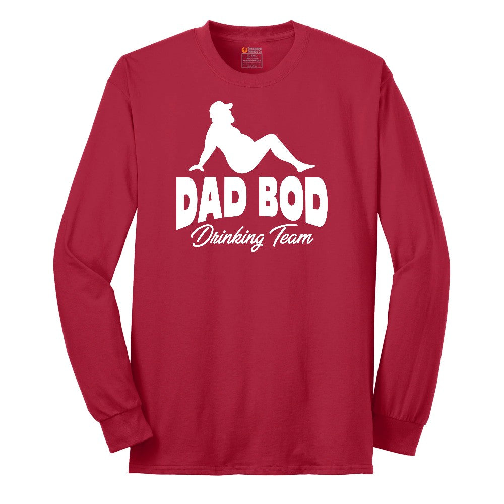 Dad Bod Drinking Long Sleeve Tee - Red