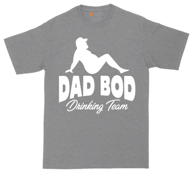 Dad Bod Drinking Team tall t-shirt for men in Dark Heather Grey