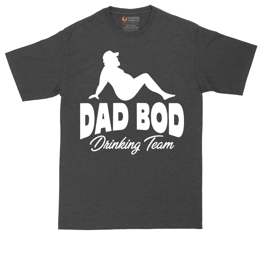 Dad Bod Drinking Team tall t-shirt for men in Dark Heather Grey