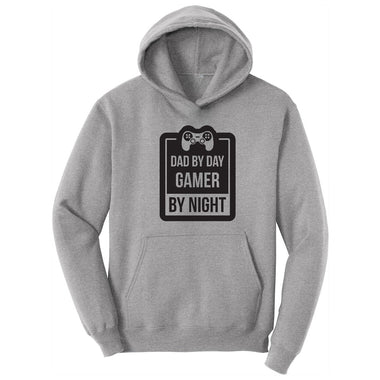 Dad by Day Gamer by Night - Mens & Ladies T-Shirt Hoodie - Athletic Heather