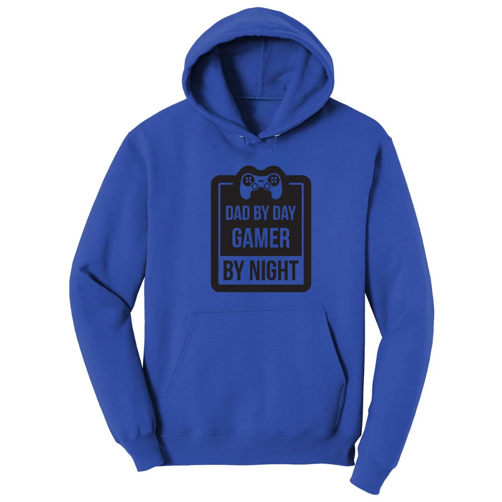 Dad by Day Gamer by Night - Mens & Ladies T-Shirt Hoodie - True Royal