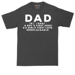 Dad Definition tall t-shirt for men in Dark Heather Grey