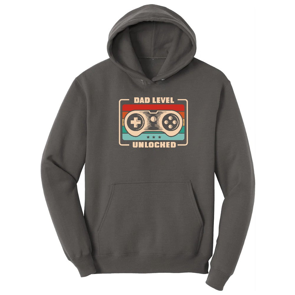 Dad Level Unlocked Hoodie - Charcoal