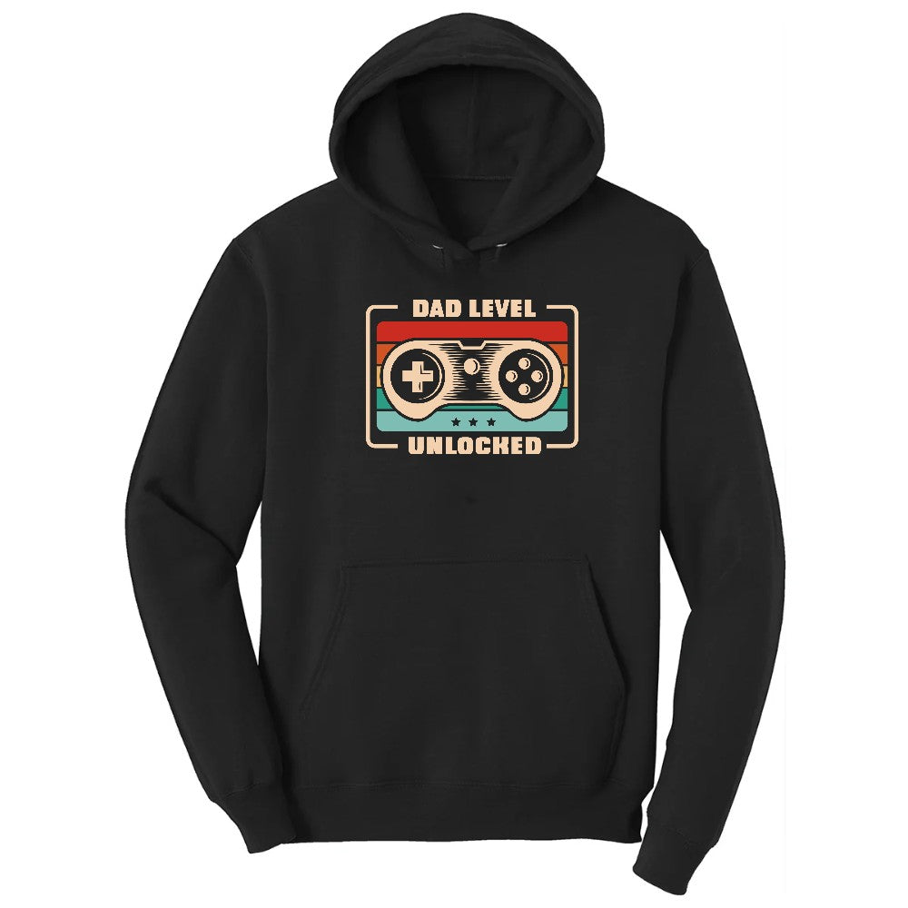 Dad Level Unlocked Hoodie - Jet Black