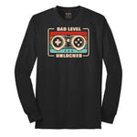 Dad Level Unlocked Long Sleeve Tee - Jet Black