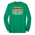 Dad Level Unlocked Long Sleeve Tee - Kelly Green