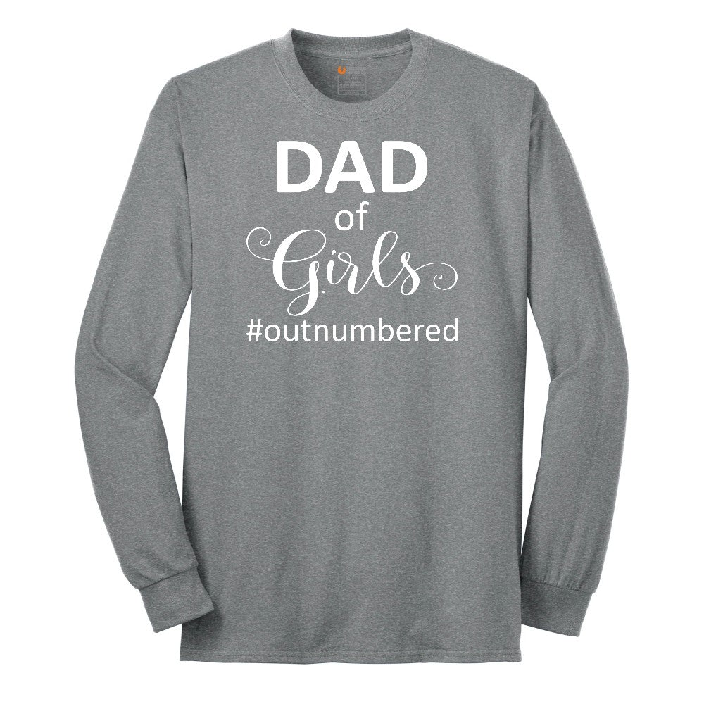 Dad of Girls Long Sleeve Tee - Athletic Grey