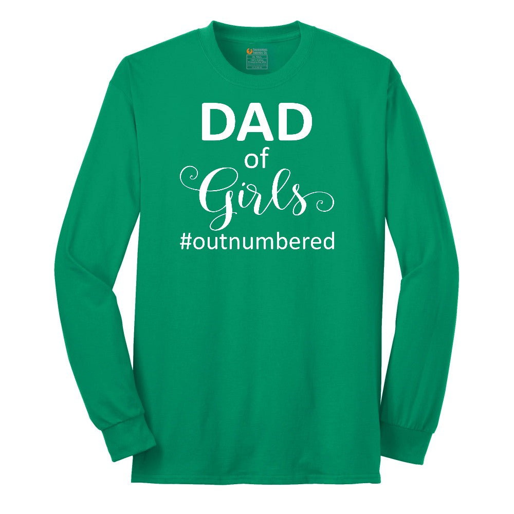 Dad of Girls Long Sleeve Tee - Kelly Green