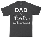 Dad of Girls tall t-shirt for men in Dark Heather Grey