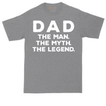 Dad the Man the Myth the Legend tall t-shirt for men in Athletic Heather