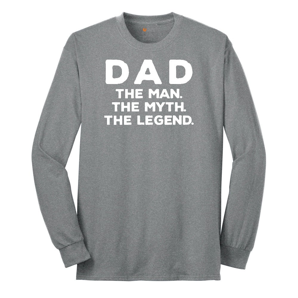 Dad the Man the Myth the Legend Version 1 Long Sleeve Tee - Athletic Grey
