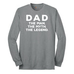 Dad the Man the Myth the Legend Version 1 Long Sleeve Tee - Athletic Grey