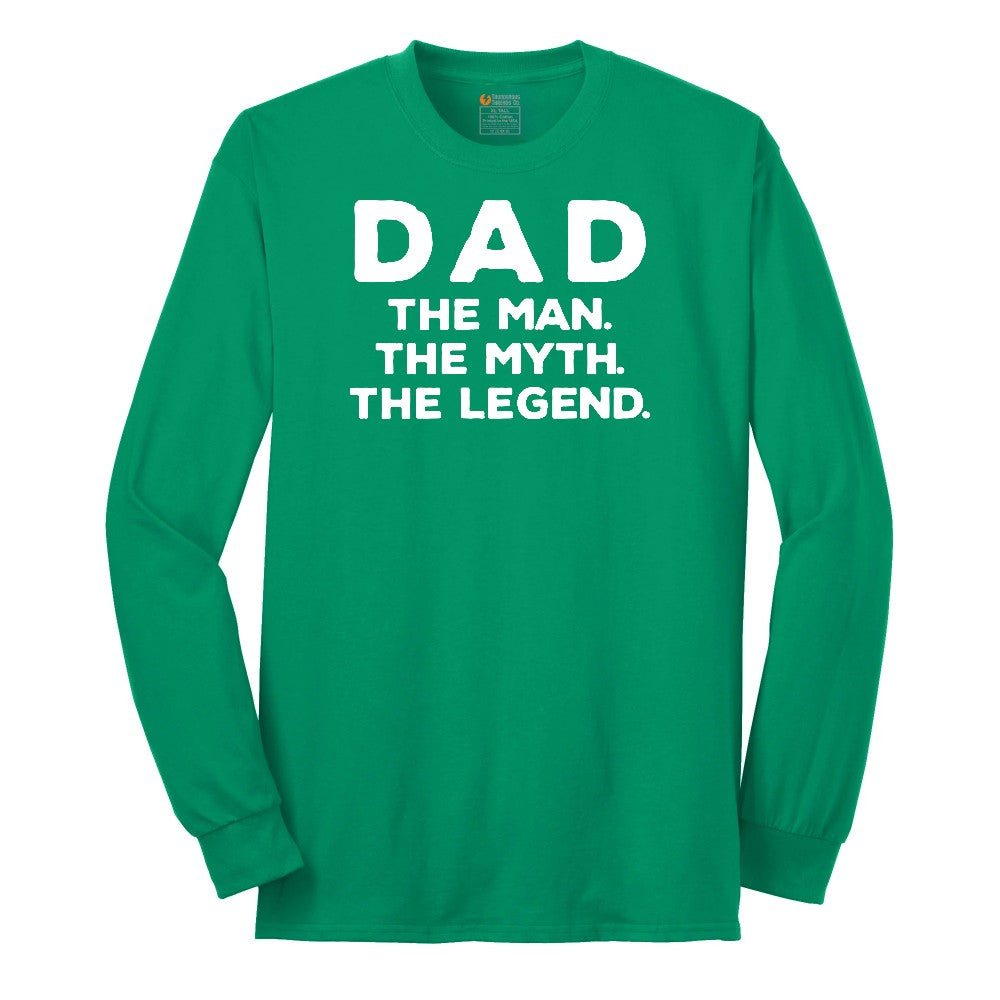 Dad the Man the Myth the Legend Version 1 Long Sleeve Tee - Kelly Green