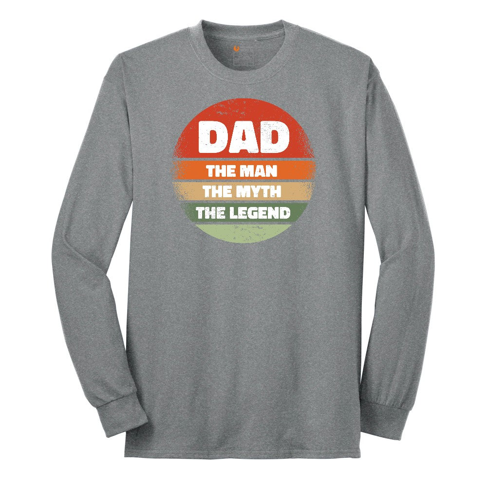 Dad the Man the Myth the Legend Version 2 Long Sleeve Tee - Athletic Grey