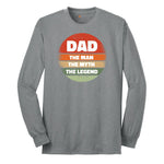 Dad the Man the Myth the Legend Version 2 Long Sleeve Tee - Athletic Grey