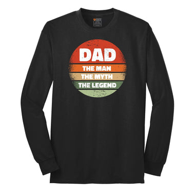 Dad the Man the Myth the Legend Version 2 Long Sleeve Tee - Jet Black