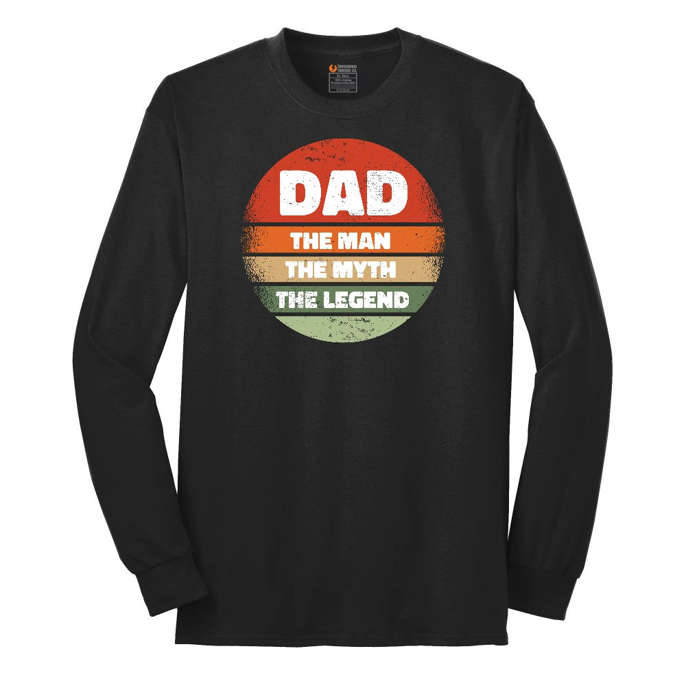 Dad the Man the Myth the Legend Version 2 Long Sleeve Tee - Jet Black